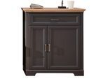 Landscape Schuhschrank, Graphit, Eiche, Holzwerkstoff, 2 Fächer, 1 Schublade(n) Schubladen, 93x102x41 cm, Beimöbel erhältlich, Garderobe, Schuhaufbewahrung, Schuhschränke