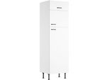 Kühlumbauschrank KOCHSTATION "KS-Paula", weiß matt, weiß, B:60cm H:211,8cm T:58,4cm, Schränke, Kühlumbauschrank, 60 cm breit, 211 cm hoch, mit 1 Klappe, 2 Türen verlascht