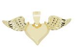 Kettenanhänger ADELIA´S "trendiger Herz Anhänger aus 925 Sterling Silber", gold, Schmuckanhänger, Damen, Silber 925 (Sterlingsilber), Kettenanhänger