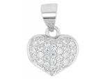 Kettenanhänger ADELIA´S "zeitloser Herz Anhänger aus 925 Sterling Silber", silber, Schmuckanhänger, Damen, Silber 925 (Sterlingsilber), Kettenanhänger
