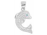 Kettenanhänger ADELIA´S "modischer Schmuck Anhänger aus 925 Sterling Silber", blau, Schmuckanhänger, Damen, Silber 925 (Sterlingsilber), Kettenanhänger