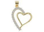 Kettenanhänger ADELIA´S "zeitloser Herz Anhänger aus 925 Sterling Silber", gold, Schmuckanhänger, Damen, Silber 925 (Sterlingsilber), Kettenanhänger