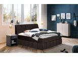 Boxspringbett HOME AFFAIRE "Paxton", braun (espresso), Flachgewebe LEINENOPTIK Polyester Topper Premium pro, Liegefläche B/L: 180cm x 200cm Betthöhe: 55cm, Gewicht bis: 100 kg + 120 kg H3 + H4, 7-Zonen-Taschen-Federkernmatratze, Komplettbetten, Boxspringbett, Neue Toppervarianten