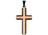 Kettenanhänger ADELIA´S "moderner Kreuz Anhänger aus Edelstahl", gold, Schmuckanhänger, Damen, Edelstahl, Kettenanhänger