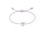 Armband COPENHAGEN STUDIOS "Schmuck Geschenk Edelstahl Armkette Balloon Hearts", lila (edelstahlfarben, lila), Armbänder, Damen, 24cm, Edelstahl Nylon, Edelstahl, Nylon, Armband