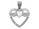 Kettenanhänger ADELIA´S "trendiger Herz Anhänger aus 925 Sterling Silber", gold, Schmuckanhänger, Damen, Silber 925 (Sterlingsilber), Kettenanhänger