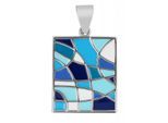Kettenanhänger ADELIA´S "moderner Schmuck Anhänger aus Edelstahl", blau, Schmuckanhänger, Damen, Edelstahl, Kettenanhänger