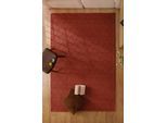 Teppich WECON HOME "Castello TWO", kamin rot, B:140cm H:7mm L:200cm, Schurwolle, Teppiche, Teppich, Schurwolle, Kurzflor mit Hoch-Tief-Effekt, Wohnzimmer, Rautenmuster