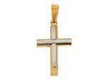 Kettenanhänger ADELIA´S "modischer Kreuz Anhänger aus Edelstahl", gelb, Schmuckanhänger, Damen, Edelstahl, Kettenanhänger