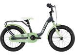 Kinderfahrrad S’COOL "S'COOL niXe 16-1S - Dark Grey/Pastel Green" Gr. 24, dunkelgrau, pastel grün, Fahrräder, Kinder, 24cm, 16 Zoll (40,64cm), Stützräder montierbar