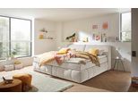 Boxspringbett ED EXCITING DESIGN "Elkford, Familienbett in der Größe 240x200cm", weiß (ivory), B:250cm L:240cm, 100% Polyester, Komplettbetten, Boxspringbett, inkl. Stauraum im Kopfteil