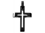 Kettenanhänger ADELIA´S "eleganter Kreuz Anhänger aus Edelstahl", schwarz, Schmuckanhänger, Damen, Edelstahl, Kettenanhänger
