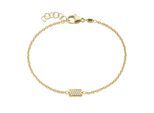 Armband SMART JEWEL "Mittelteil rechteckig mit Zirkonia, Silber 925", gold, Armbänder, Damen, 19cm, Silber 925 (Sterlingsilber), Armband