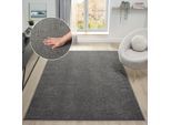 Teppich OTTO HOME "Lisam", dunkelgrau, B:60cm H:15mm L:90cm, Kunstfaser, Teppiche, Teppich, meliert, uni, weich, Wohnzimmer, Schlafzimmer