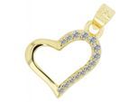 Kettenanhänger ADELIA´S "hochwertiger Herz Anhänger aus 925 Sterling Silber", gold, Schmuckanhänger, Damen, Silber 925 (Sterlingsilber), Kettenanhänger