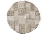 Teppich HEINE HOME Gr. 8, beige (natur), H:30mm Ø:150cm, Baumwolle, Kunstfaser, Polyester, Viskose, Teppiche, Teppich