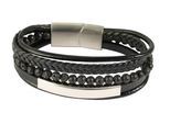 Edelstahlarmband ADELIA´S "Herren Armband aus Edelstahl" Gr. 23, silber, Armbänder, Herren, 23, Edelstahl, Edelstahlarmband