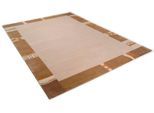 Wollteppich THEKO "Avanti" Gr. 3, beige, B:120cm H:12mm L:180cm, Schurwolle, Teppiche, reine Wolle, handgeknüpft, mit Bordüre, auch als Läufer