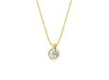 Kette mit Anhänger VIVANCE "375/- Gelbgold Zirkonia", gelb, Halsketten, Damen, 42,0+3,0cm, Gold, L: 45 B: 5,5mm, glänzend, B:5,5mm