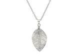 Kette mit Anhänger VIVANCE "Blatt", silber (silberfarben), Halsketten, Damen, Edelstahl