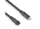 PureLink USB-C auf USB-C M/F Kabel - USB4 Gen 2x2, 5A, SPR 100W, 20G, DP Alt-Mode - PureInstall MicroX4 - schwarz - 3,00m