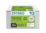 DYMO® Original Etikett für LabelWriter™, Vorteilspack, Vielzweck, weiss, wiederablösbar, 12 x 1.000 Etiketten