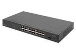Digitus 24-Port Gigabit Netzwerkswitch, 19 Zoll, unmanaged, 2 Uplink Ports, SFP