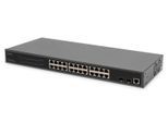 Digitus 24-Port Gigabit PoE Netzwerkswitch,19 Zoll, L2 managed, 2 Uplink Ports, SFP, 430 W, af/at