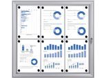 Showdown® Displays S Schaukasten 6x DIN A4 keine-Fach alusilber