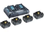 Power Source Kit 4x Akku BL1850B 18V 5,0 Ah, Doppel-Schnellladegerät DC18RD