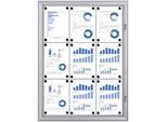 Showdown® Displays S Schaukasten 9x DIN A4 keine-Fach alusilber