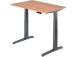 HAMMERBACHER VXBHM12/N/GG elektrisch höhenverstellbarer Schreibtisch 65,0 - 130,0 cm - elektrisch nussbaum / grafit