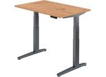 HAMMERBACHER VXBHM12/R/GG elektrisch höhenverstellbarer Schreibtisch 65,0 - 130,0 cm - elektrisch asteiche / grafit