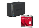 Synology DiskStation DS223 2 Einschübe NAS-Server Leergehäuse + 16TB WD Red SATA 3.5" HDD Festplatten (2x 8TB)