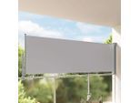 vidaXL Ausziehbare Seitenmarkise 120x300 cm Grau