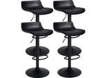 CLP 4er Set Barhocker Aveiro Kunstleder Höhenverstellbarer Barstuhl Mit Metallgestell I Thekenhocker Mit Integrierter Fußstütze