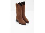 bonprix Cowboy Stiefel, braun, Gr.39, Modischer Stiefel mit dekorativer Ziernaht im Cowboy-Look