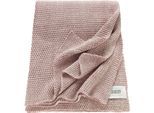 Wohndecke "Melange", rosa (rosa, creme), B:130cm L:170cm, Baumwolle, SCHÖNER WOHNEN-KOLLEKTION, Wohndecken, Wohndecke, Strickdecke mit Melange-Effekt, Kuscheldecke