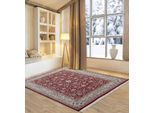 Orientteppich OTTO HOME "BI Oriental", rot, B:140cm H:12mm L:200cm, Schurwolle, Teppiche, reine Wolle, handgeknüpft, orientalisches Design, mit Fransen