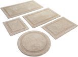 Badematte WECON HOME BASICS "Knut", beige, H:20mm, Baumwolle, Badematten, Badematte, waschbar, rutschfest, strapazierfähig, pflegeleicht, Bordüre, weich