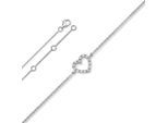 Silberkette ONE ELEMENT "Zirkonia Herz Halskette aus 925 Silber 45 cm", silber, Halsketten, Damen, Silber 925 (Sterlingsilber), Silberkette, Herzanhänger – Ausdruck von Liebe, perfekt zum Verschenken