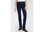 Gerade Jeans ARIZONA "Ultra-Stretch", Damen, Gr. 22, K + L Gr, blau (rinsed), Denim/Jeans, Obermaterial: 74% Baumwolle, 24% Polyester, 2% Elasthan, unifarben, Basic, gerade lang, Jeans, Used-Look-Waschung