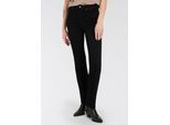 Gerade Jeans ARIZONA "Ultra-Stretch", Damen, Gr. 23, K + L Gr, schwarz (schwarz schwarz), Denim/Jeans, Obermaterial: 74% Baumwolle, 24% Polyester, 2% Elasthan, unifarben, Basic, gerade lang, Jeans, Used-Look-Waschung