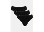 Taillenslip SLOGGI "24/7 Cotton", Damen, Gr. 40, schwarz, Jersey, Obermaterial: 96% Baumwolle, 4% Elasthan (LYCRA), unifarben, körpernah, Unterhosen Taillenslip, elastischer Bund mit Spitze, flache Nähte, Topseller