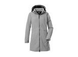 Softshellparka "GW 34 WMN SFTSHLL PRK", Damen, Gr. 38, hellgrau, Oberseite: 93% Polyester, 7% Elasthan.Rückseite: 100% Polyester, G.I.G.A. DX BY KILLTEC, Jacken, Wasser- und windabweisender Damen Softshellparka mit Fleecefutter