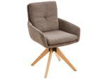 Livetastic Armlehnstuhl , Braun , Holz, Metall, Textil , Eiche , massiv , Füllung: Schaumstoff , konisch , 59x91x64 cm , Esszimmer, Stühle, Polsterstühle
