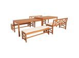 Ambia Garden Gartenset, Weiß, Teak, Holz, Textil, 6-teilig, Eukalyptusholz, Hartholz, Füllung: Schaumstoff, Fsc, Tisch ausziehbar, Gartenmöbel, Gartenmöbel-Sets
