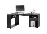 Mid.you Gamingtisch, Schwarz, Holzwerkstoff, 1 Schublade(n) Schubladen, formgebogen, 110x150x74 cm, Kabeldurchlass, Regal, Arbeitszimmer, Schreibtische, Gaming-Tische