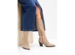 bonprix Cowboy-Stiefel mit Stickerei, beige, Gr.42, Modischer Cowboy Stiefel
