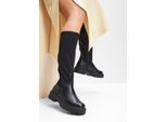 bonprix Stiefel, schwarz, Gr.41, Modischer Stiefel mit elastischem Schaft